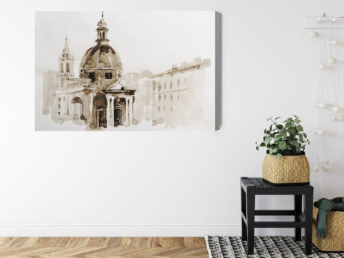 Obraz na płótnie Architektura Akwarela Kopuła  Premium Canvas - obrazek 8