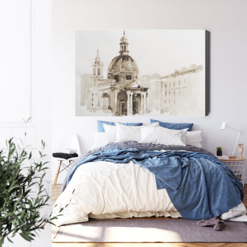 Obraz na płótnie Architektura Akwarela Kopuła  Premium Canvas - obrazek 3