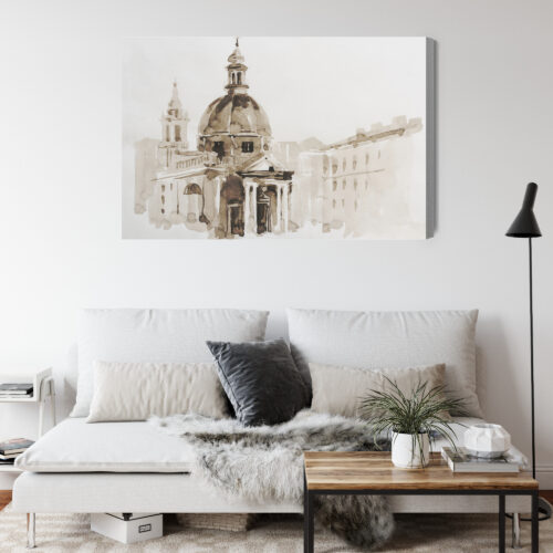 Obraz na płótnie Architektura Akwarela Kopuła  Premium Canvas - obrazek 4