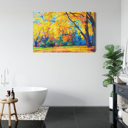 Obraz na płótnie Natura Malarstwo Jesienne drzewa  Premium Canvas - obrazek 5