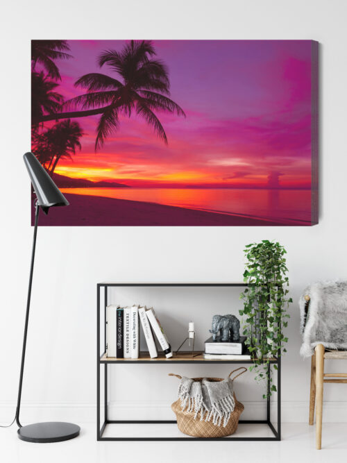 Obraz na płótnie Natura Fotografia Palmy zachód  Premium Canvas - obrazek 9