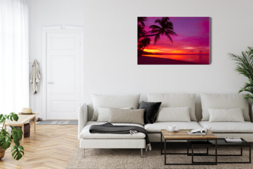 Obraz na płótnie Natura Fotografia Palmy zachód  Premium Canvas - obrazek 6