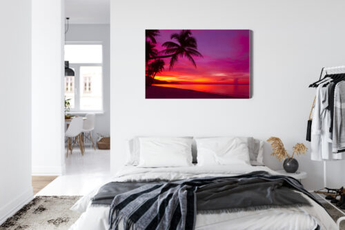 Obraz na płótnie Natura Fotografia Palmy zachód  Premium Canvas - obrazek 7