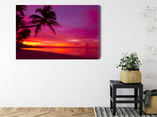 Obraz na płótnie Natura Fotografia Palmy zachód  Premium Canvas - obrazek 8