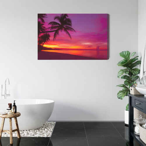 Obraz na płótnie Natura Fotografia Palmy zachód  Premium Canvas - obrazek 5