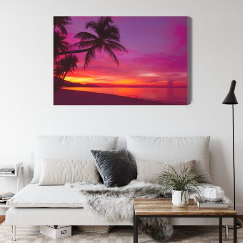 Obraz na płótnie Natura Fotografia Palmy zachód  Premium Canvas - obrazek 4