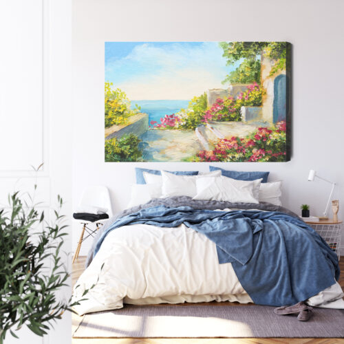 Obraz na płótnie Natura Śródziemnomorska alejka  Premium Canvas - obrazek 3
