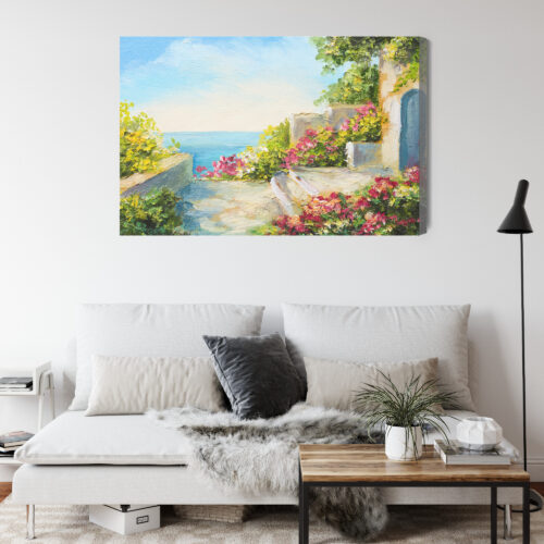 Obraz na płótnie Natura Śródziemnomorska alejka  Premium Canvas - obrazek 4