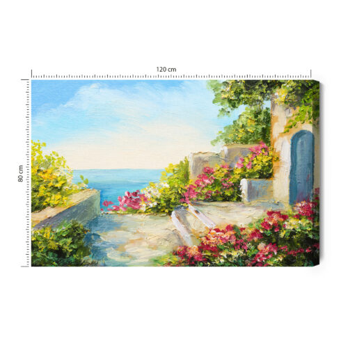Obraz na płótnie Natura Śródziemnomorska alejka  Premium Canvas