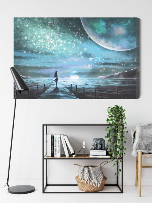 Obraz na płótnie Fantastyka Kosmos Dziewczyna  Premium Canvas - obrazek 9