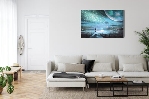 Obraz na płótnie Fantastyka Kosmos Dziewczyna  Premium Canvas - obrazek 6