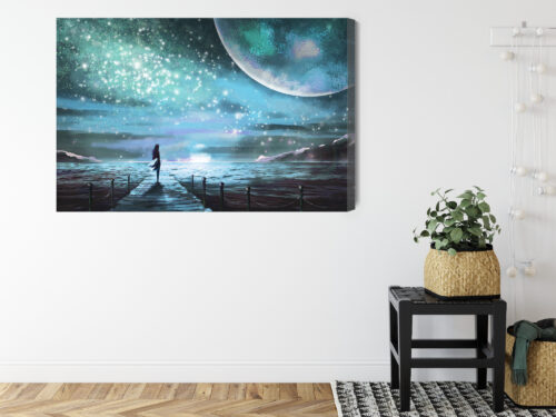 Obraz na płótnie Fantastyka Kosmos Dziewczyna  Premium Canvas - obrazek 8