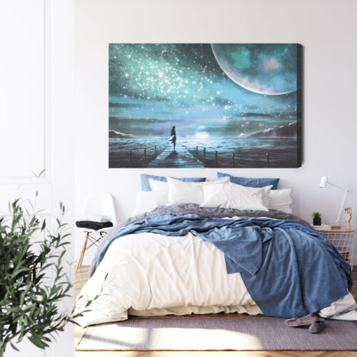 Obraz na płótnie Fantastyka Kosmos Dziewczyna  Premium Canvas - obrazek 3