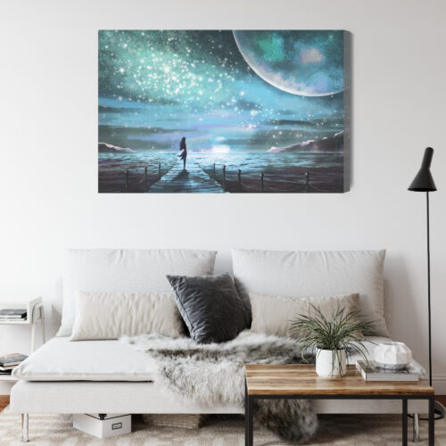 Obraz na płótnie Fantastyka Kosmos Dziewczyna  Premium Canvas - obrazek 4