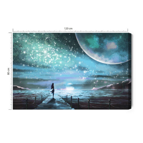 Obraz na płótnie Fantastyka Kosmos Dziewczyna  Premium Canvas