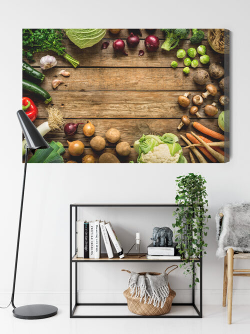 Obraz na płótnie Warzywa Rustykalne Kompozycja na drewnie  Premium Canvas - obrazek 9