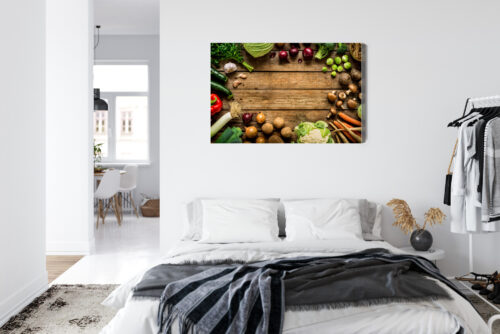 Obraz na płótnie Warzywa Rustykalne Kompozycja na drewnie  Premium Canvas - obrazek 7