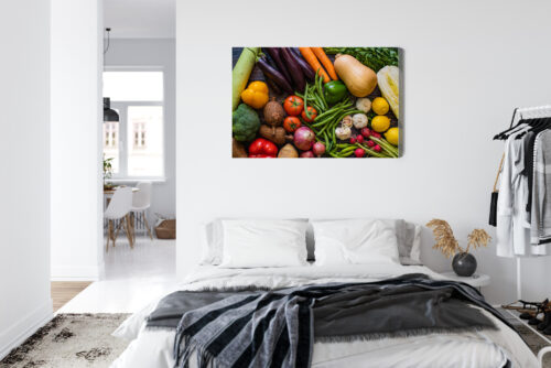 Obraz na płótnie Warzywa Kolorowe Zdrowe jedzenie z góry  Premium Canvas - obrazek 7