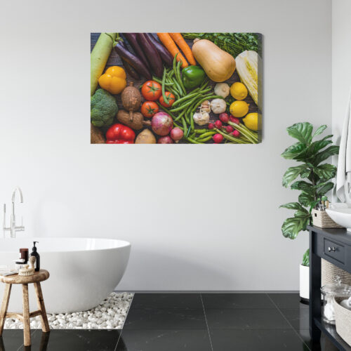 Obraz na płótnie Warzywa Kolorowe Zdrowe jedzenie z góry  Premium Canvas - obrazek 5