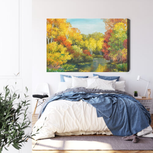 Obraz na płótnie Natura Jesienne drzewa  Premium Canvas - obrazek 3