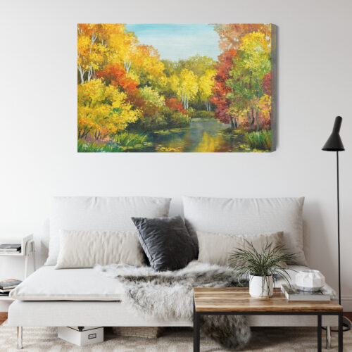 Obraz na płótnie Natura Jesienne drzewa  Premium Canvas - obrazek 4
