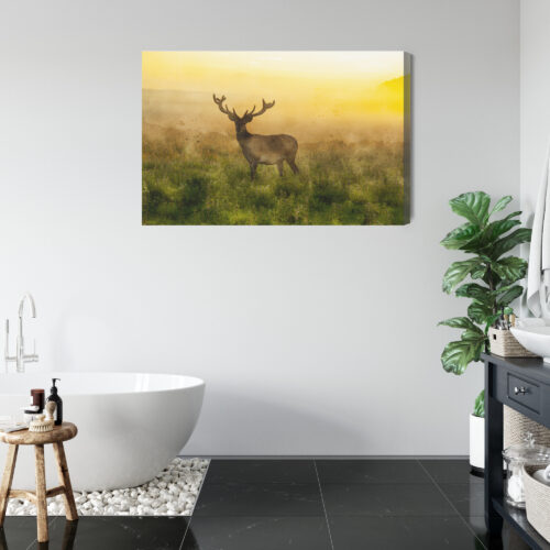 Obraz na płótnie Zwierzęta Jeleń o świcie Premium Canvas - obrazek 5