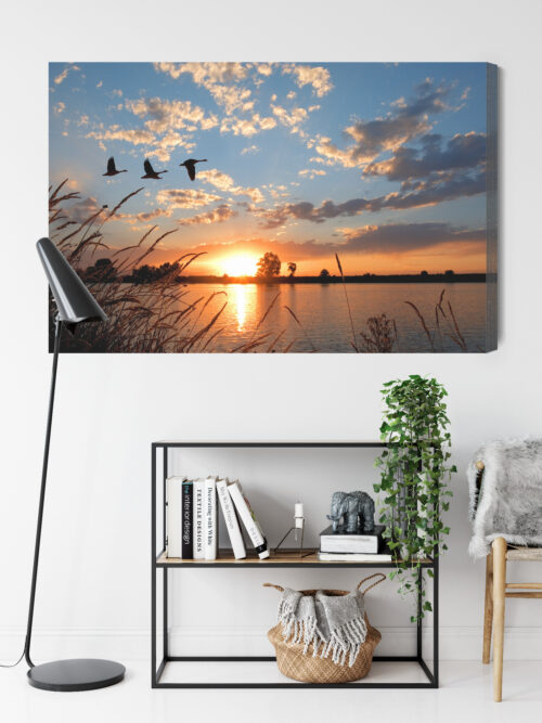 Obraz na płótnie Natura Zachód słońca nad jeziorem Premium Canvas - obrazek 9