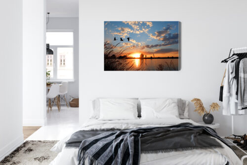 Obraz na płótnie Natura Zachód słońca nad jeziorem Premium Canvas - obrazek 7