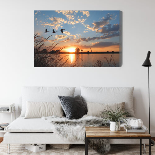 Obraz na płótnie Natura Zachód słońca nad jeziorem Premium Canvas - obrazek 4