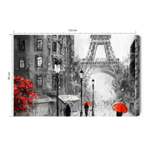 Obraz na płótnie Miasto Paryż w deszczu Premium Canvas
