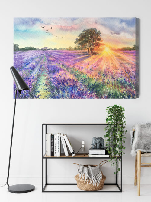 Obraz na płótnie Natura Zachód nad lawendą Premium Canvas - obrazek 9