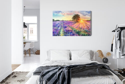 Obraz na płótnie Natura Zachód nad lawendą Premium Canvas - obrazek 7