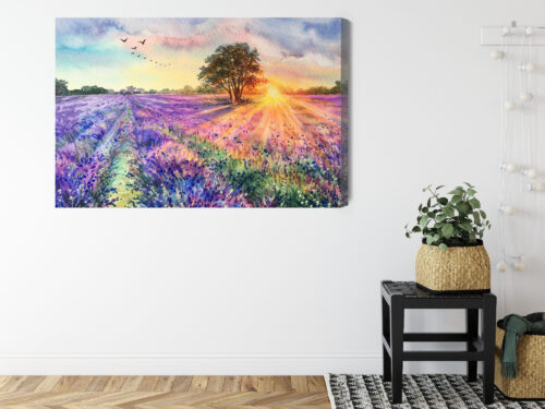 Obraz na płótnie Natura Zachód nad lawendą Premium Canvas - obrazek 8