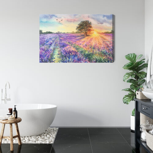 Obraz na płótnie Natura Zachód nad lawendą Premium Canvas - obrazek 5