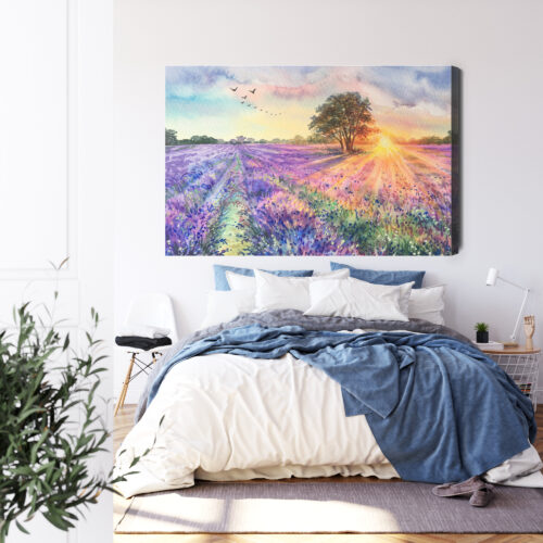 Obraz na płótnie Natura Zachód nad lawendą Premium Canvas - obrazek 3