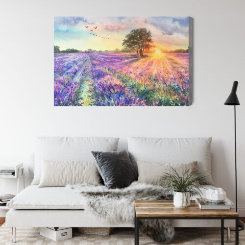 Obraz na płótnie Natura Zachód nad lawendą Premium Canvas - obrazek 4
