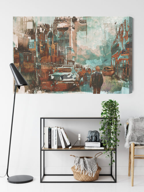Obraz na płótnie Miasto Abstrakcyjna ulica Premium Canvas - obrazek 9