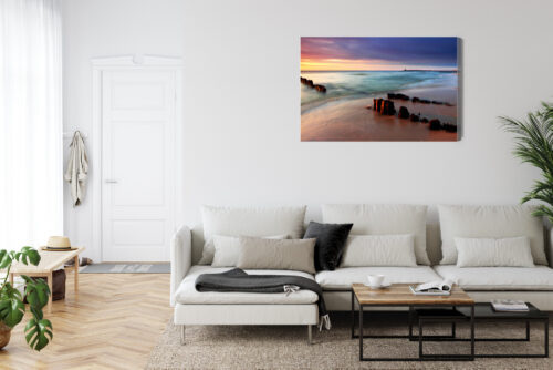 Obraz na płótnie Natura Nadmorski zachód słońca Premium Canvas - obrazek 6