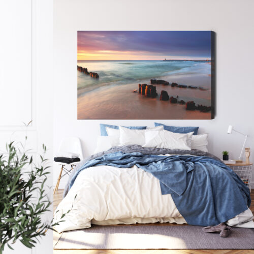 Obraz na płótnie Natura Nadmorski zachód słońca Premium Canvas - obrazek 3