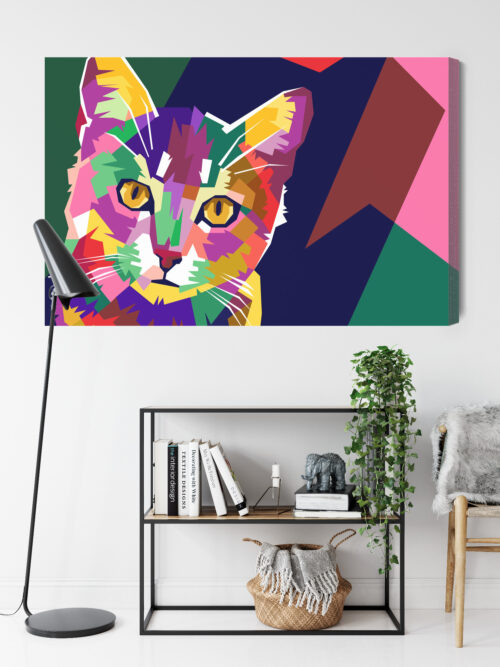 Obraz na płótnie Pop Art Kolorowy kot geometryczny Premium Canvas - obrazek 9