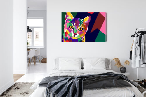 Obraz na płótnie Pop Art Kolorowy kot geometryczny Premium Canvas - obrazek 7