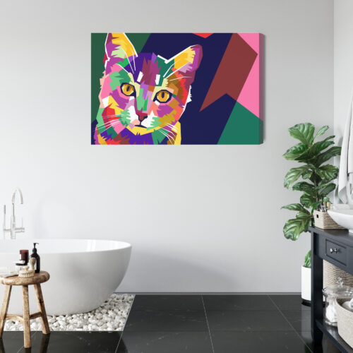 Obraz na płótnie Pop Art Kolorowy kot geometryczny Premium Canvas - obrazek 5