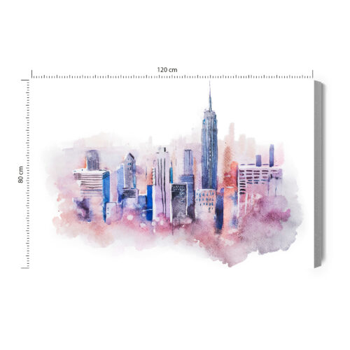 Obraz na płótnie Miasta Akwarelowa panorama Nowego Jorku Premium Canvas