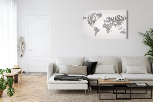 Obraz na płótnie Mapy Mapa świata z nazw krajów Premium Canvas - obrazek 6