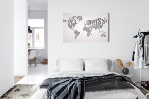 Obraz na płótnie Mapy Mapa świata z nazw krajów Premium Canvas - obrazek 7