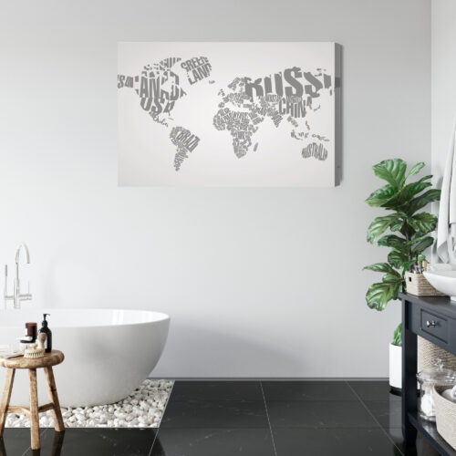 Obraz na płótnie Mapy Mapa świata z nazw krajów Premium Canvas - obrazek 5