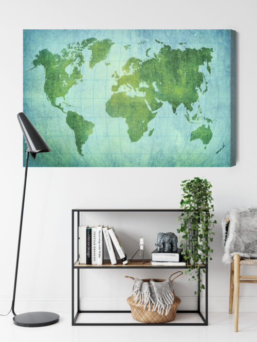 Obraz na płótnie Mapy Zielona mapa świata Premium Canvas - obrazek 9