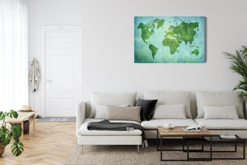 Obraz na płótnie Mapy Zielona mapa świata Premium Canvas - obrazek 6
