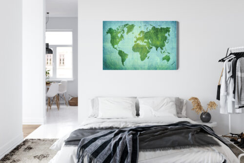 Obraz na płótnie Mapy Zielona mapa świata Premium Canvas - obrazek 7