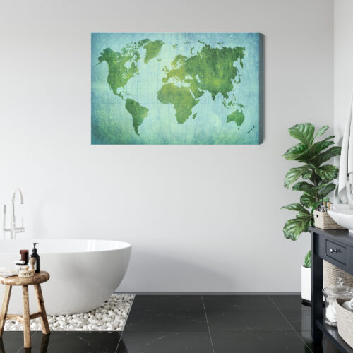 Obraz na płótnie Mapy Zielona mapa świata Premium Canvas - obrazek 5